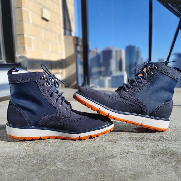 NWOT SWIMS Motion Wing Tip nubuck leather boot - Picture 1 of 6